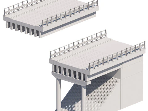 Elementi della sezione del ponte stradale per configurazione personale Modello 3D