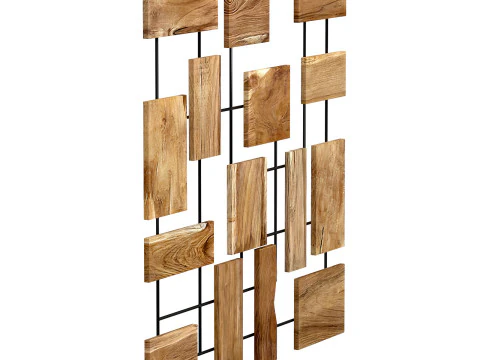 Decorative wall panel with wooden elements 3D Model