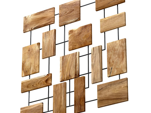 Decorative wall panel with wooden elements Modelo 3D