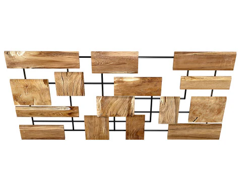 Decorative wall panel with wooden elements 3D Model
