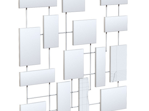 Decorative wall panel with wooden elements Modelo 3D