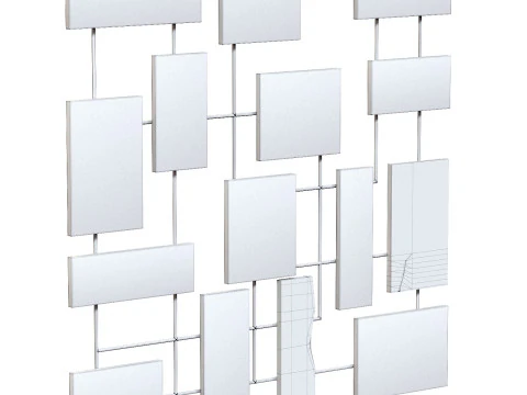 Decorative wall panel with wooden elements 3D Model