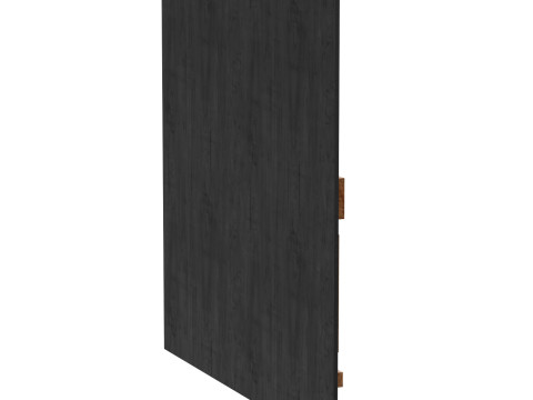 Decorative black wall panel with wooden planks elements 3D 모델
