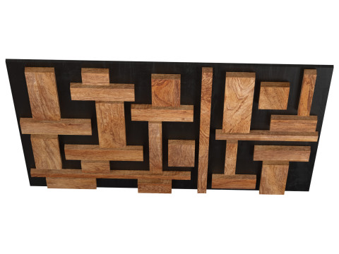 Decorative black wall panel with wooden planks elements 3D 모델