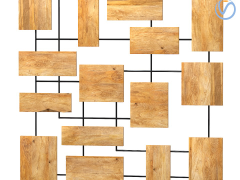Decorative wall panel with mango wooden elements 3D Модель