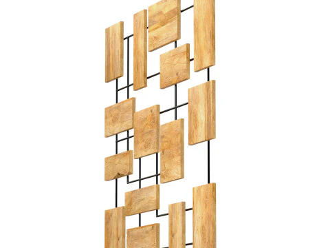 Decorative wall panel with mango wooden elements 3D Model