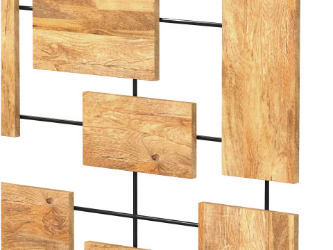 Decorative wall panel with mango wooden elements 3D Model