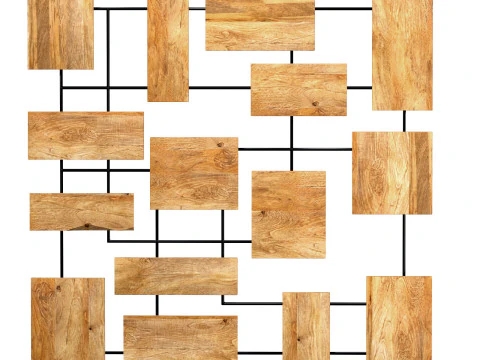 Decorative wall panel with mango wooden elements 3D Model