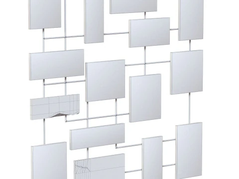 Decorative wall panel with mango wooden elements 3D Model