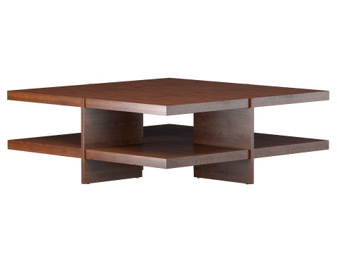 Coffee Table Oak USA 1980s Modelo 3D