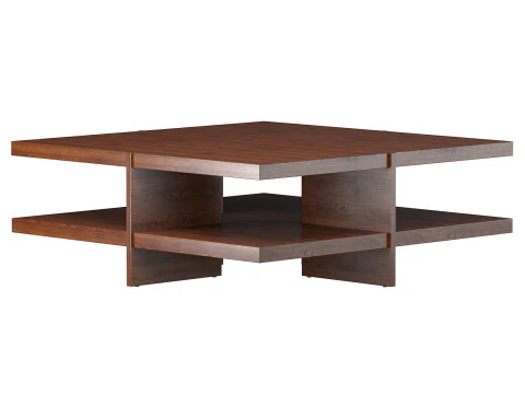 Coffee Table Oak USA 1980s 3D Model