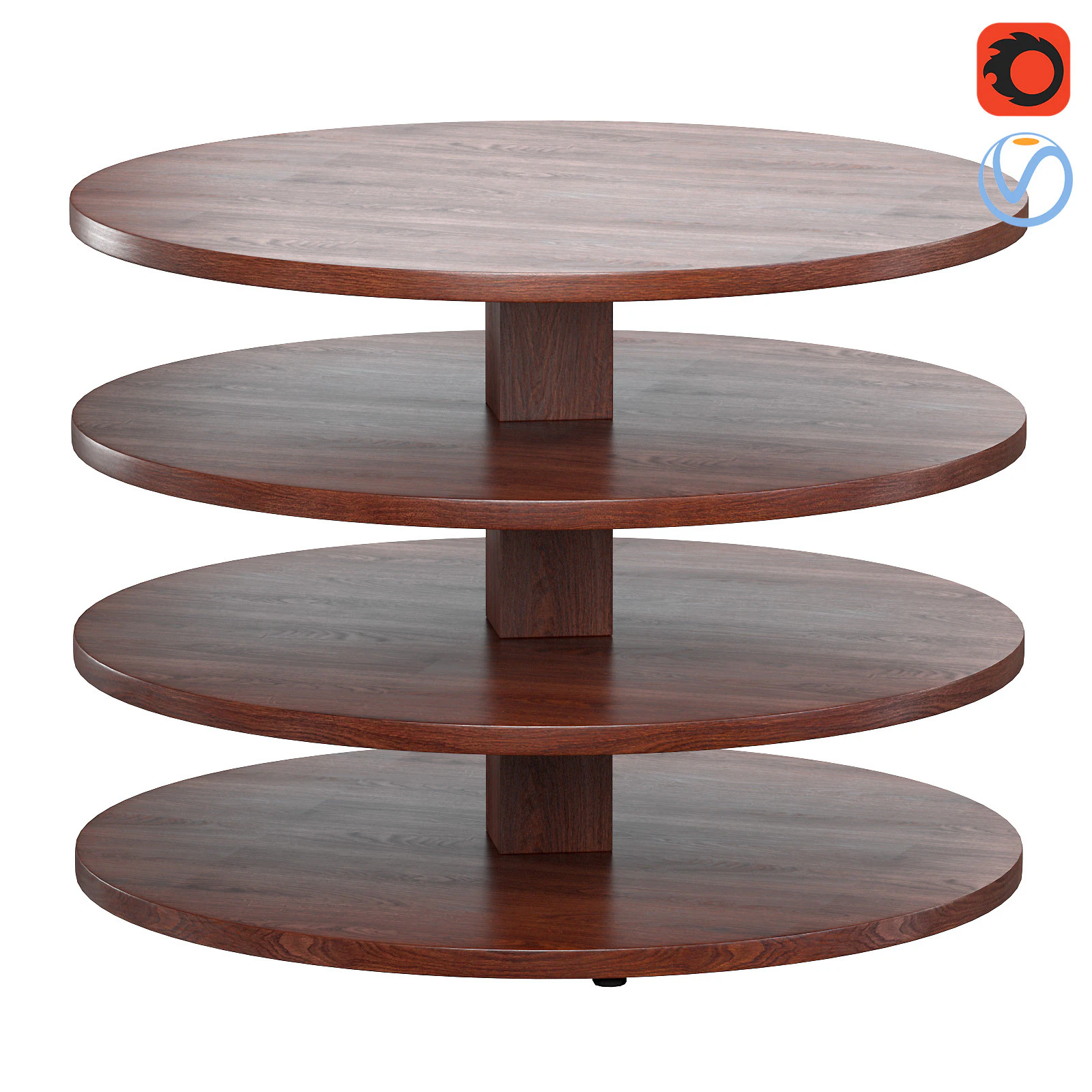 Circular Side Table Espasso 3D Model .c4d .max .obj .3ds .fbx .stl .blend 