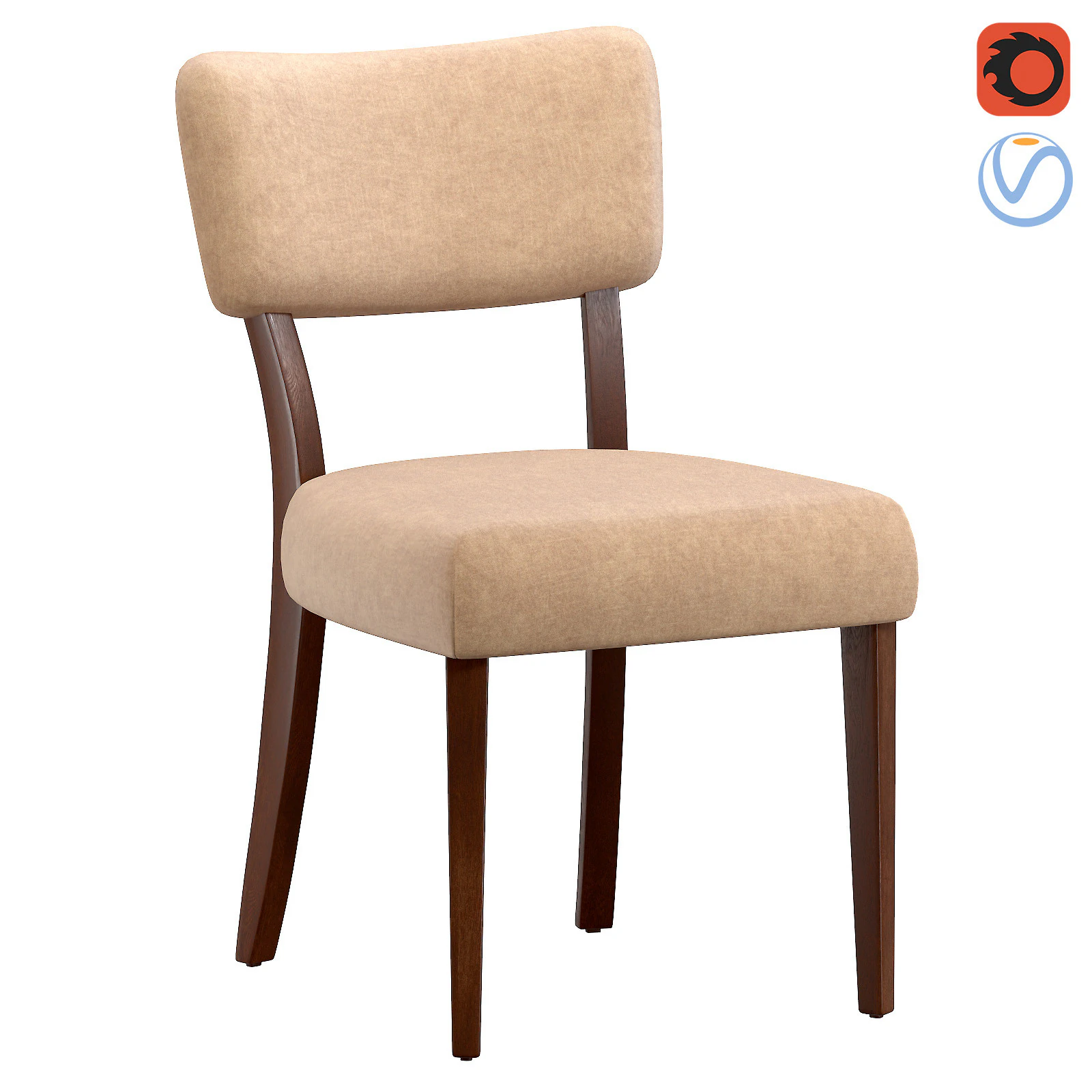 Etienne Dining Chair 3D Model .c4d .max .obj .3ds .fbx .stl .blend