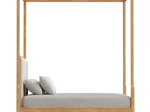 Genevieve Fabric Canopy Bed 3D Model
