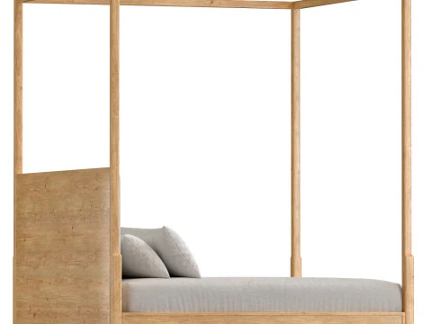 Genevieve Fabric Canopy Bed 3D Model