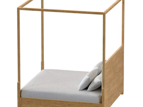 Genevieve Fabric Canopy Bed 3D Model