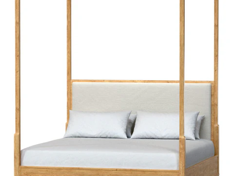 Genevieve Fabric Canopy Bed 3D Model
