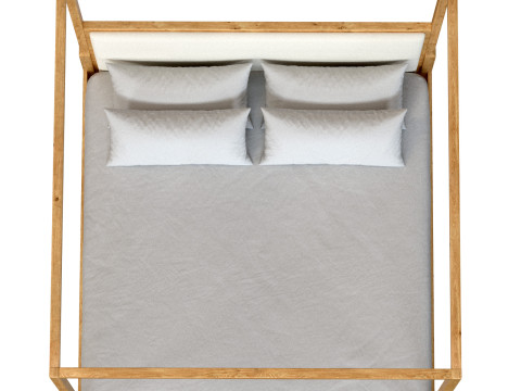 Genevieve Fabric Canopy Bed 3D 모델