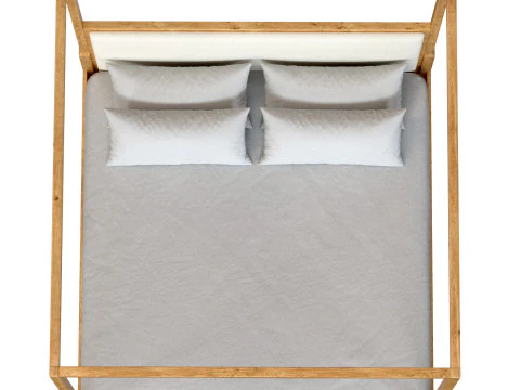 Genevieve Fabric Canopy Bed 3D Model