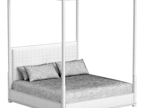 Genevieve Fabric Canopy Bed 3D Model