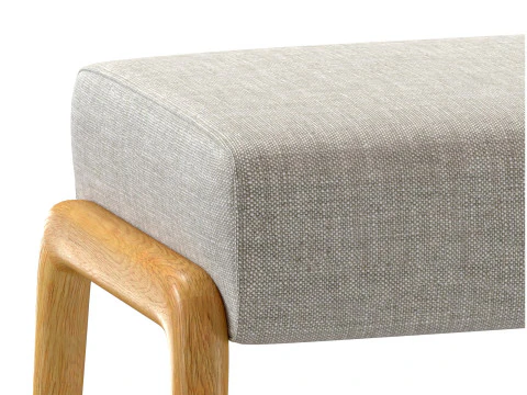 ASH WOOD AND LINEN FOOTREST STOOL 3D Model