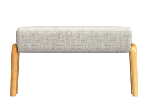 ASH WOOD AND LINEN FOOTREST STOOL 3D Model