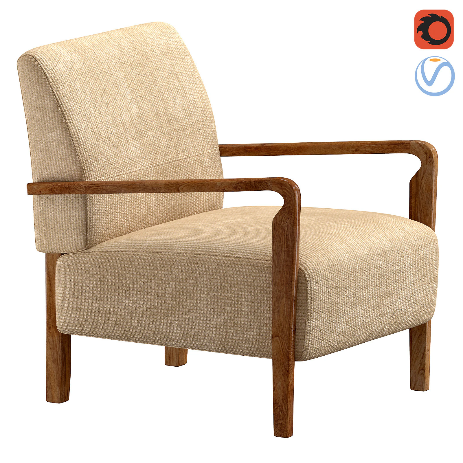 Niguel Lounge Chair by Lawson-Fenning 3D Model .c4d .max .obj .3ds .fbx .stl .blend 