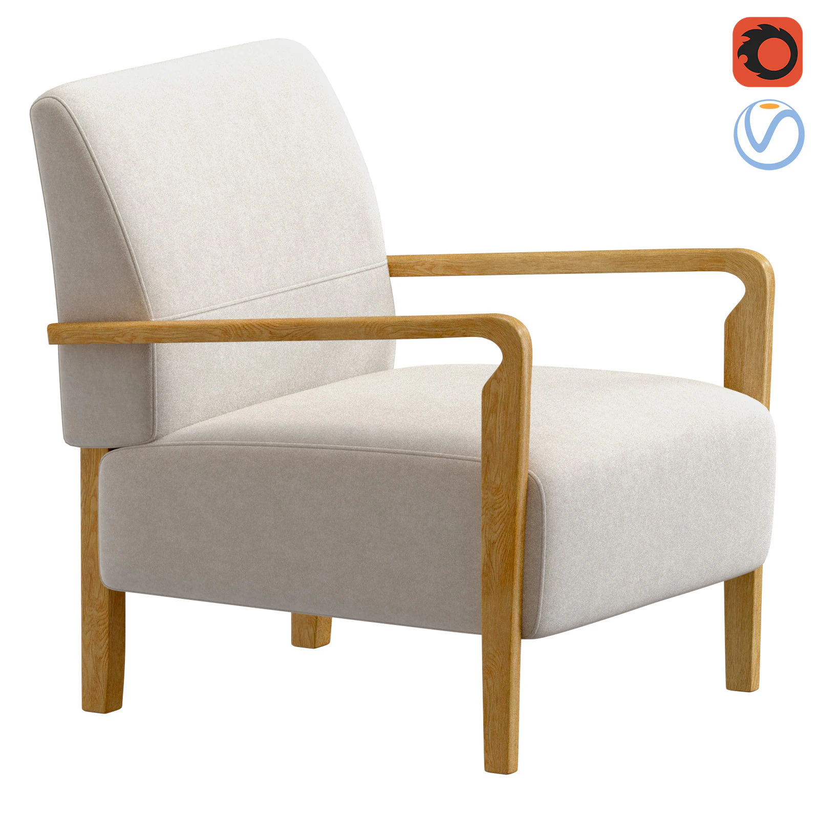 Niguel Lounge Chair by Lawson-Fenning 3D Model .c4d .max .obj .3ds .fbx .stl .blend 