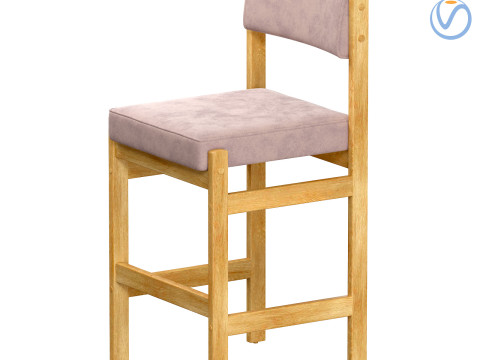 Espasso Tiao Wooden Bar Stool 3D Модель