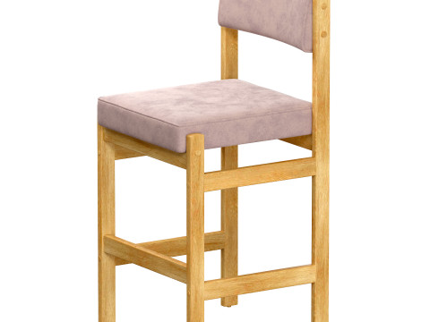 Espasso Tiao Wooden Bar Stool 3D Модель