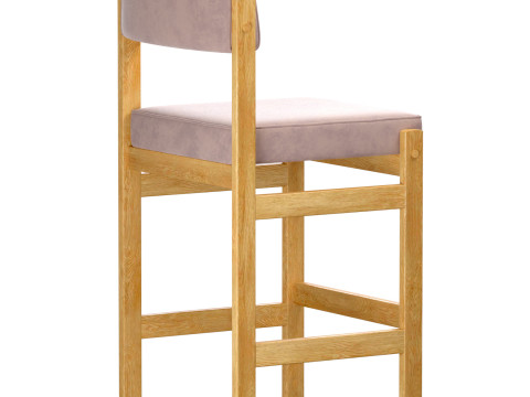 Espasso Tiao Wooden Bar Stool 3D Модель