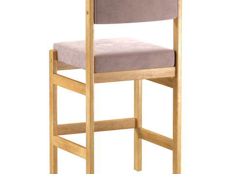 Espasso Tiao Wooden Bar Stool 3D Модель