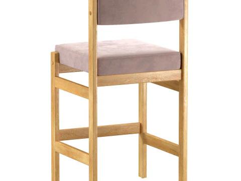 Espasso Tiao Wooden Bar Stool 3D Model
