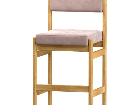 Espasso Tiao Wooden Bar Stool 3D Model