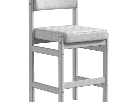 Espasso Tiao Wooden Bar Stool 3D Model