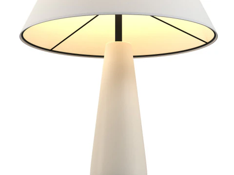 극지 백색 시멘트 테이블 램프 3D 모델