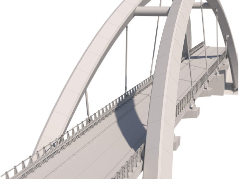 Cable-stayed suspension bridge with arch structure Modelo 3D
