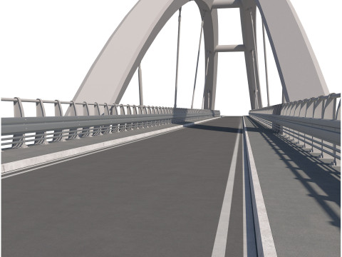 Cable-stayed suspension bridge with arch structure Modelo 3D