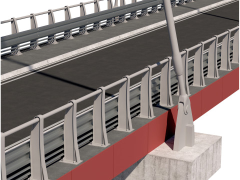 Cable-stayed suspension bridge with arch structure Modelo 3D