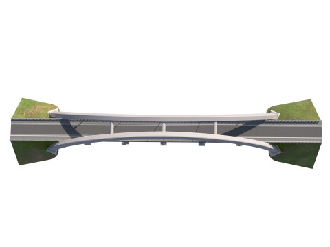 Cable-stayed suspension bridge with arch structure Modelo 3D