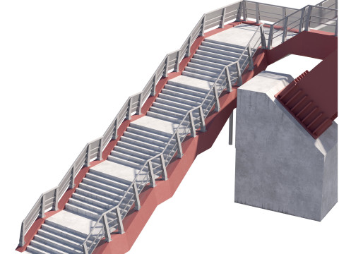 Bridge-04 cable-stayed pedestrian bridge supported by an arch structure 3D Model
