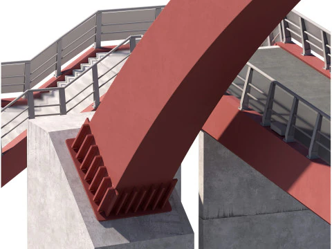 Bridge-04 cable-stayed pedestrian bridge supported by an arch structure 3D Model
