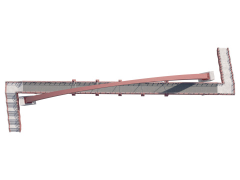 Bridge-04 cable-stayed pedestrian bridge supported by an arch structure 3D Model