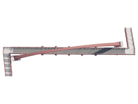 Bridge-04 cable-stayed pedestrian bridge supported by an arch structure 3D Model