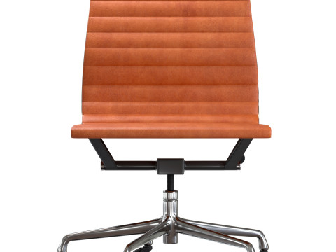 Herman Miller Eames Brown Cognac Leather Office Chair Modello 3D
