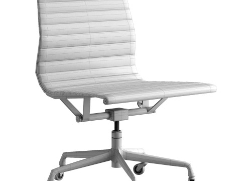 Herman Miller Eames Brown Cognac Leather Office Chair Modello 3D