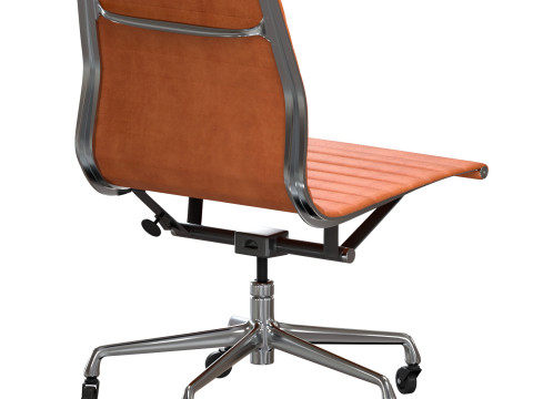 Herman Miller Eames Brown Cognac Leather Office Chair Modello 3D