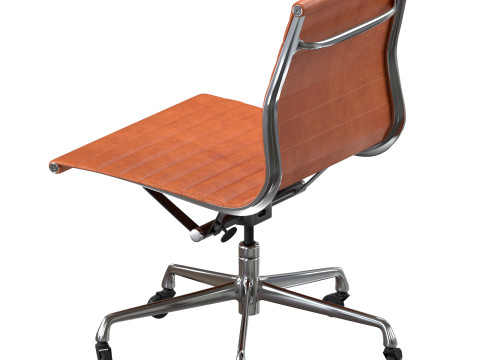 Herman Miller Eames Brown Cognac Leather Office Chair Modello 3D