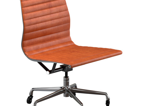 Herman Miller Eames Brown Cognac Leather Office Chair Modello 3D