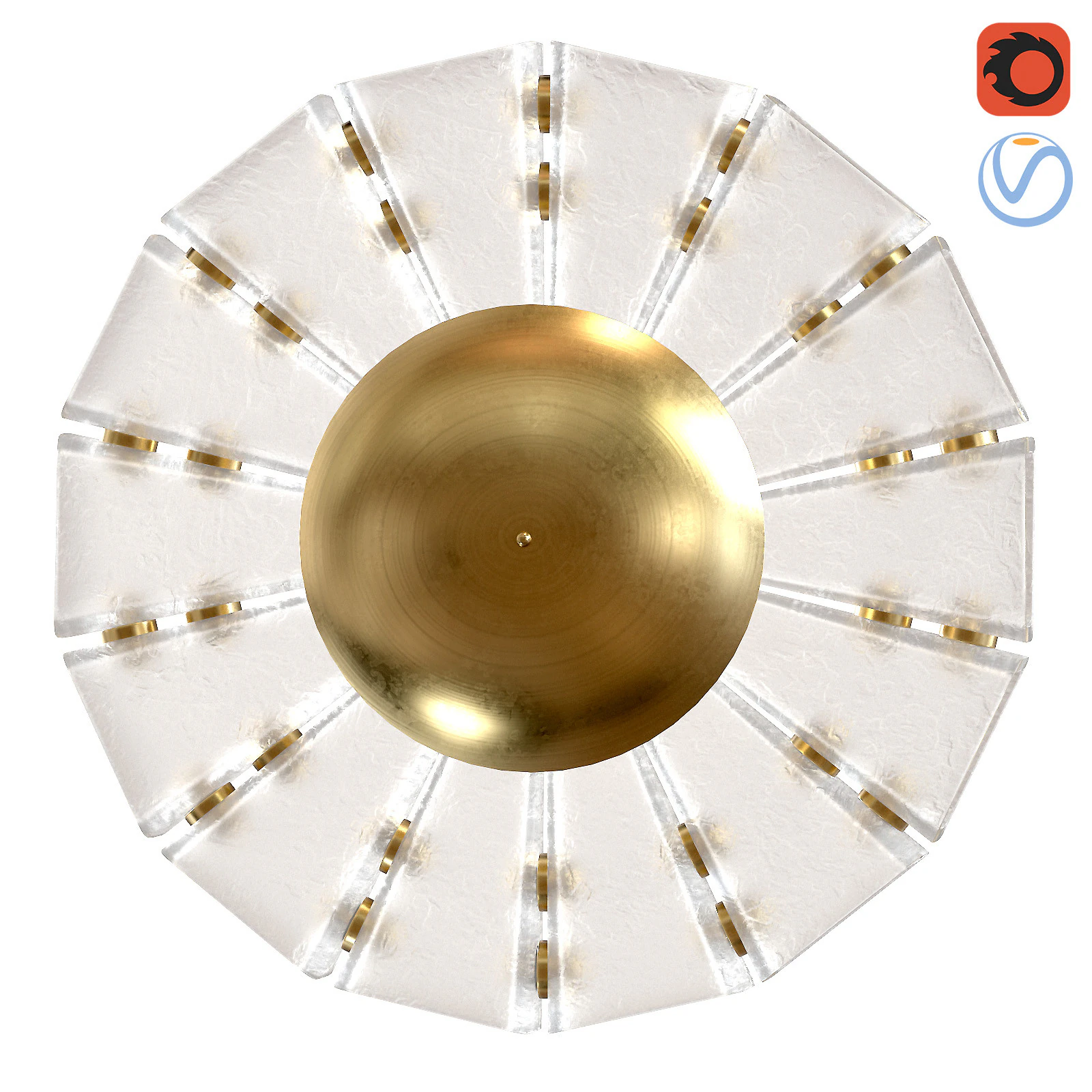 Polaris Flushmount wall sconce Bianco Light 3D Model .c4d .max .obj .3ds .fbx .stl .blend 